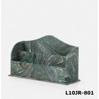 Picture Elegant wooden mailbox decorated with marbled paper