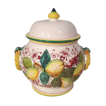 Picture Stylish Italian ceramic vase decorated with a lemon motif
