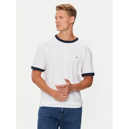 Zdjęcie Tommy Jeans T-Shirt Flag Ringer DM0DM19730 Biały Slim Fit