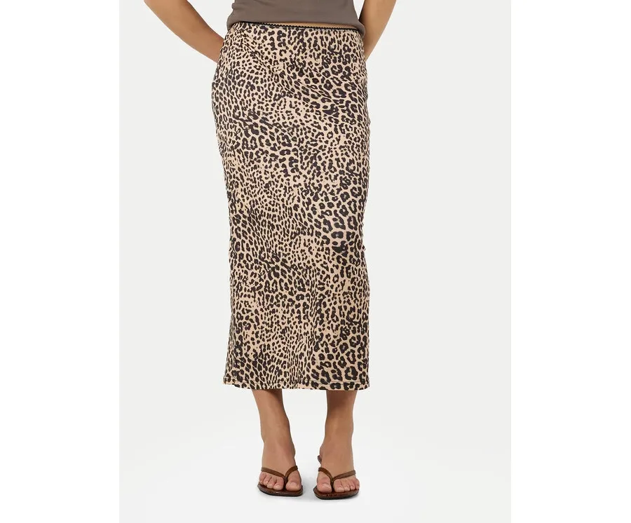 obrazek 1 Noisy May Spódnica midi Avery 27034322 Brązowy Slim Fit
