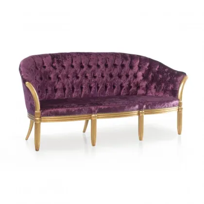 Zdjęcie Fioletowa wygodna sofa 3-osobowa w stylu klasycznym - Sevensedie