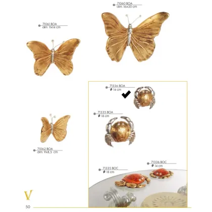 Picture Decorative gold and silver ceramic crab 14cm - Valle d'oro Patchi