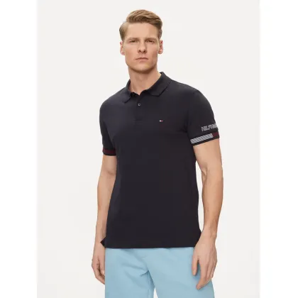 Zdjęcie Tommy Hilfiger Polo Flag MW0MW34780 Granatowy Slim Fit