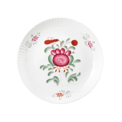 Zdjęcie Porcelanowy płaski talerz zdobiony motywem róży w stylu klasycznym – Tettau