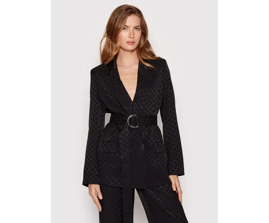 obrazek 1 KARL LAGERFELD Marynarka Monogram 221W1405 Czarny Regular Fit