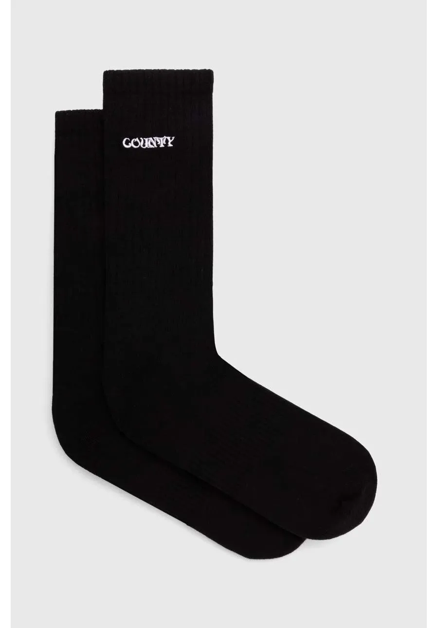 obrazek 1 Marcelo Burlon skarpetki Manifesto Logo Shorts Socks męskie kolor czarny CMRA015S24KNI0021001