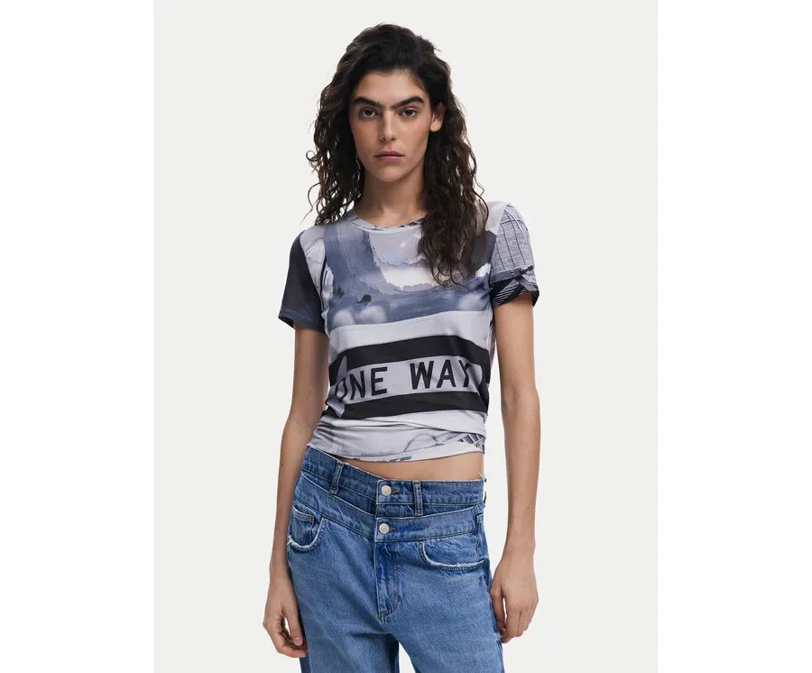 obrazek 1 Desigual T-Shirt Potomac 25SWTKA0 Szary Slim Fit