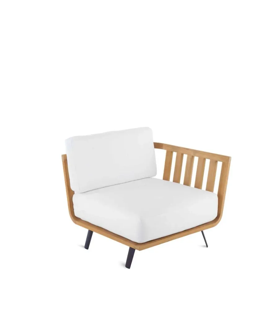obrazek 1 Sofa – moduł lewy 91 cm wykonany z naturalnego drewna tekowego do ogrodu