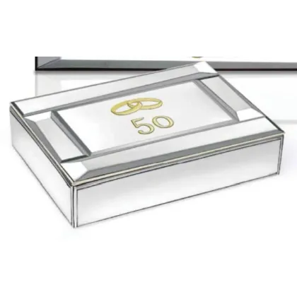 Zdjęcie Eleganckie srebrne pudełko 10х15х4 cm na 50 rocznicę ślubu