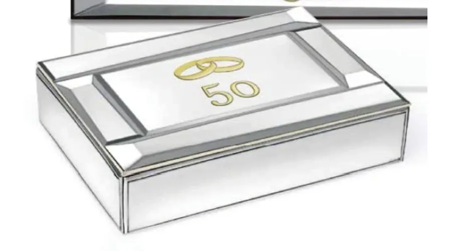 obrazek 1 Eleganckie srebrne pudełko 10х15х4 cm na 50 rocznicę ślubu