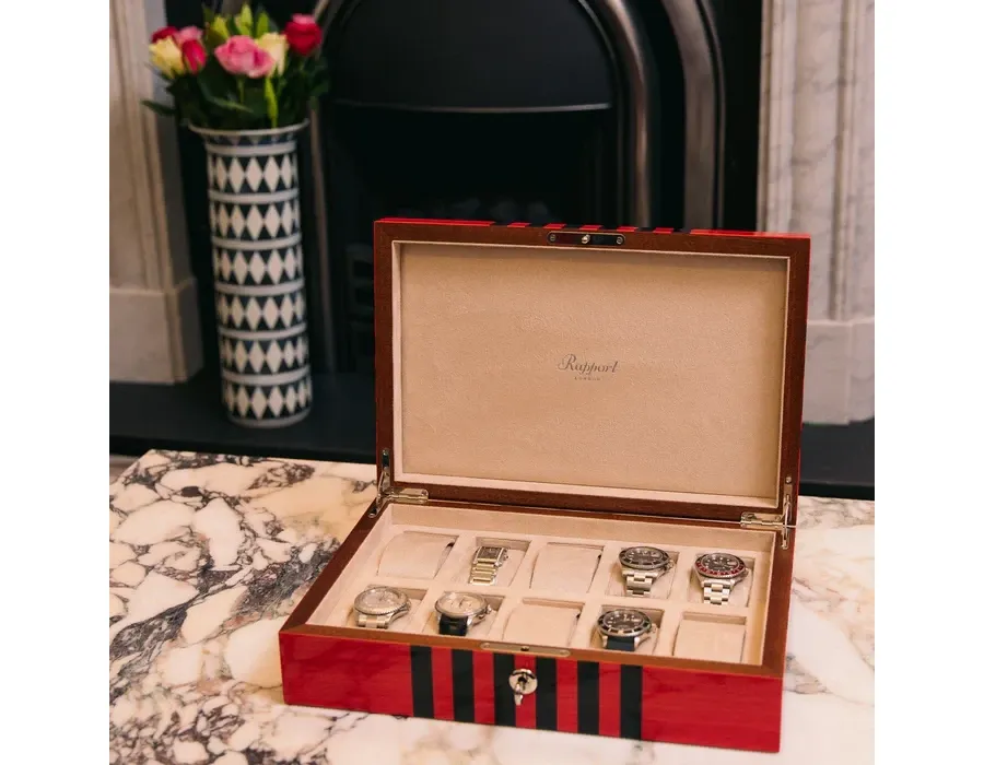 obrazek 2 Rzucające się w oczy - czerwone pudełko na 10 zegarków