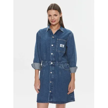 Zdjęcie Calvin Klein Jeans Sukienka jeansowa Darted Denim Shirt Dress J20J222461 Granatowy Slim Fit