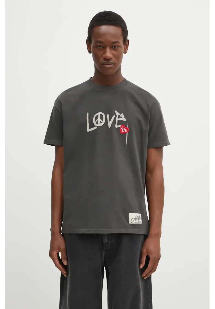 obrazek 1 Andersson Bell t-shirt bawełniany Love męski kolor szary z nadrukiem atb1252u