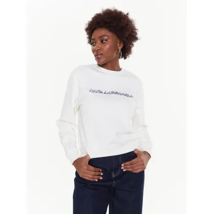 Zdjęcie KARL LAGERFELD Bluza Future Logo 225W1804 Écru Regular Fit