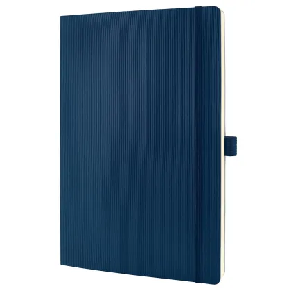 Picture Navy blue A4 checkered notebook, perfect as a gift