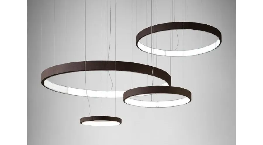 obrazek 1 Stylowa lampa – kompozycja czterech pierścieni pokrytych ekoskórą ze światłem LED wewnątrz - Il Paralume Marina