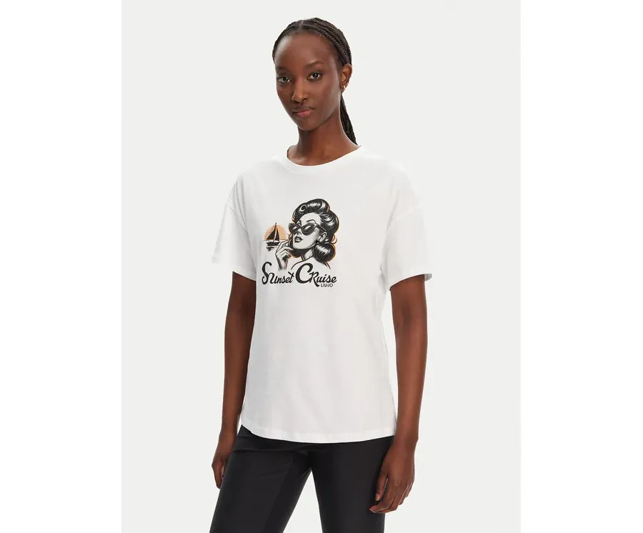 obrazek 1 Liu Jo T-Shirt WA5342 JS923 M9504 Biały Regular Fit