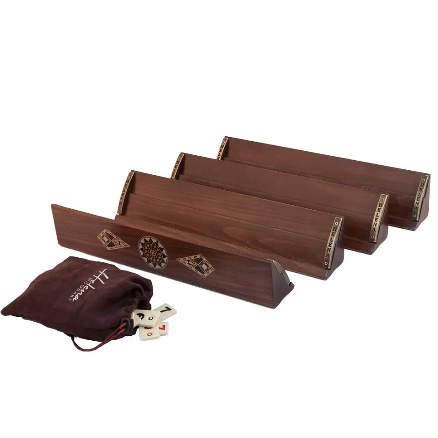 obrazek 1 Stylowe drewniane podstawki z kostkami do gry w remika - Helena Woodart
