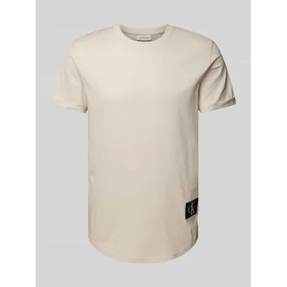 Zdjęcie Calvin Klein Jeans T-Shirt Badge Turn Up Sleeve J30J323482 Écru Regular Fit
