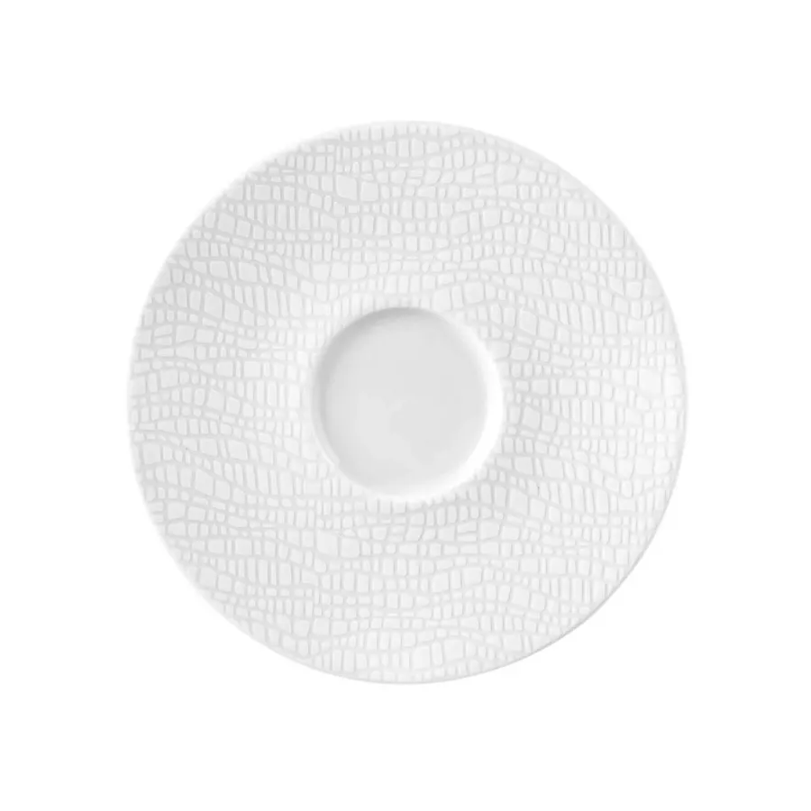 obrazek 1 Mały biały spodek z porcelany 13,5 cm zdobiony oryginalnym ornamentem - Seltmann Weiden