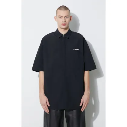 Zdjęcie Marcelo Burlon koszula Logo Nylon Over Shirt męska kolor czarny relaxed z kołnierzykiem klasycznym CMGG005S24FAB0011001