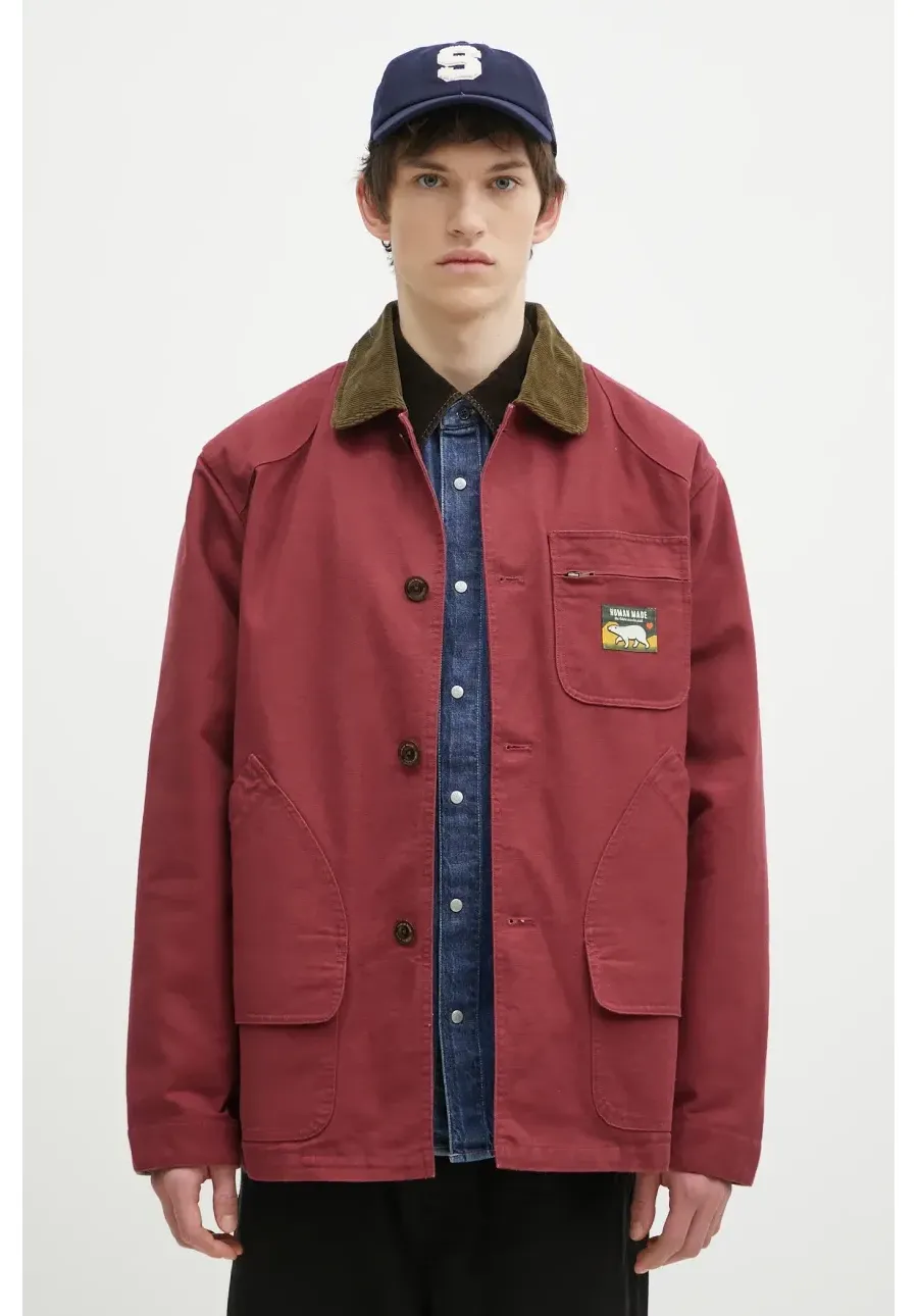 obrazek 1 Human Made kurtka jeansowa Hunting Jacket męska kolor czerwony przejściowa oversize HM28JK030