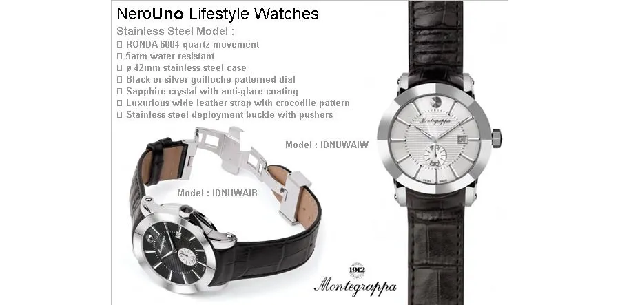 obrazek 6 Luksusowy Zegarek Black Dial NeroUno Monetegrappa
