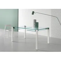 Picture Tempered glass table with two extendable elements - Tonelli Design