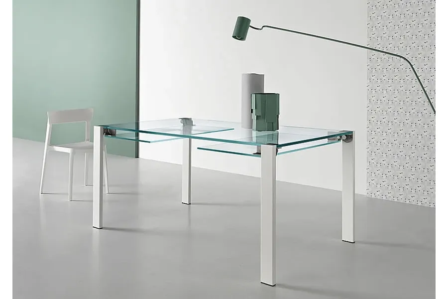 obrazek 1 Stół ze szkła hartowanego z dwoma wysuwanymi elementami - Tonelli Design