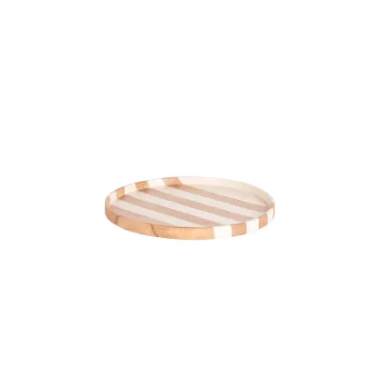 Picture Beautiful round medium teak tray