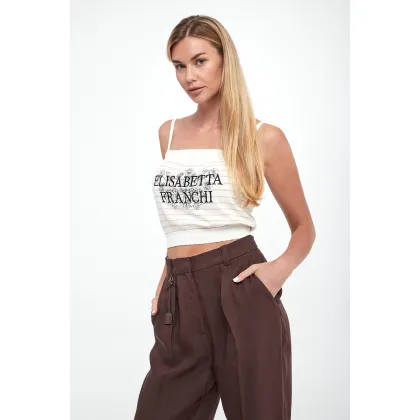 Zdjęcie Top damski błyszczący ELISABETTA FRANCHI Elisabetta Franchi