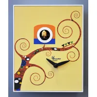 Picture Fantastic decorative clock with a cuckoo and a print on MDF board