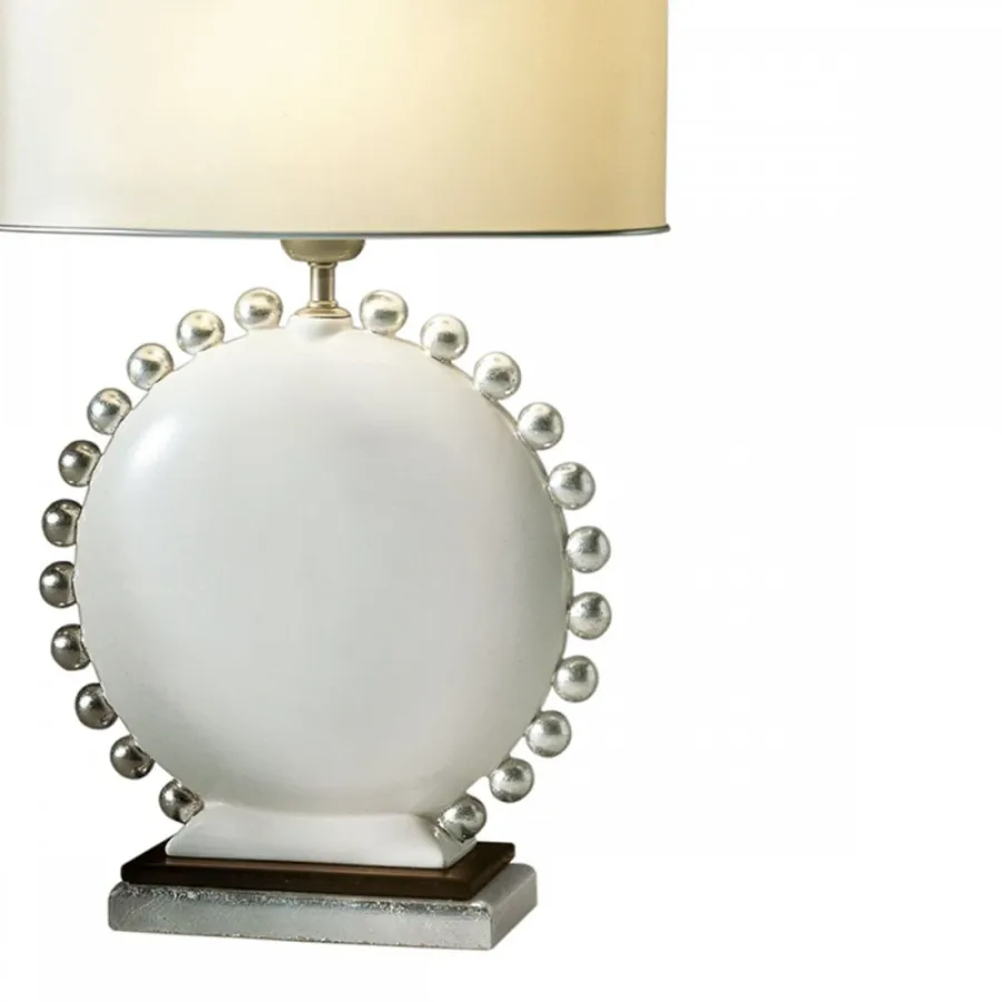 obrazek 2 Średnia lampa stołowa z glazurowanej ceramiki H.28xL.29xP.7 cm