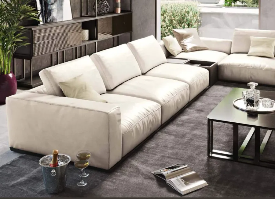 obrazek 2 Wykonana we Włoszech - rogowa sofa Visco - skórzana tapicerka