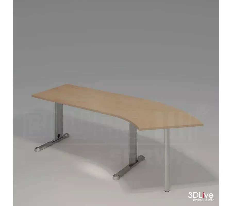 obrazek 1 Biurko na metalowym stelażu. Blat wyprofilowany łukowato o głębokości 90 cm do Eleganckiego Biura - Biuro Serwis