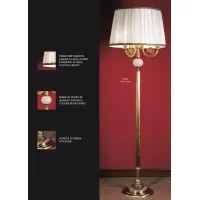 Zdjęcie Lampa podłogowa z trzema światłami ze szklaną misą Murano i stożkowym kloszem - Il Paralume Marina
