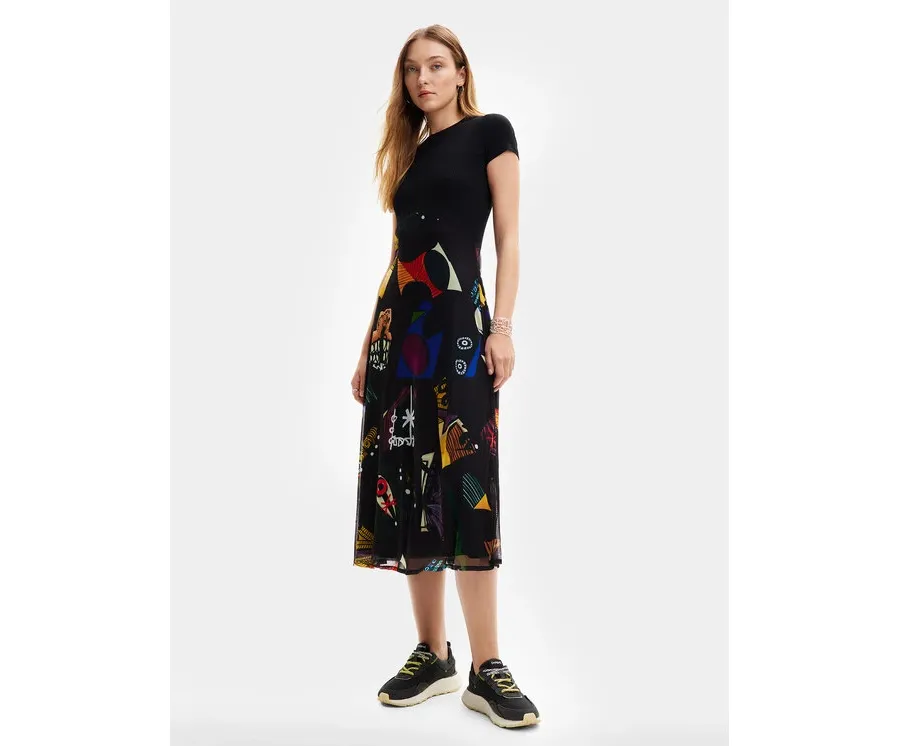 obrazek 1 Desigual Sukienka codzienna MONSIEUR CHRISTIAN LACROIX Lin 24SWVK47 Czarny Regular Fit