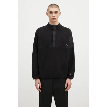 Zdjęcie ROA bluza polarowa Polartec Fleece Button Up kolor czarny gładka RBMW0245FA191