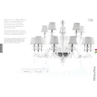 Picture Beautiful chandelier with 15 lights in clear Murano glass with gray shades - Il Paralume Marina
