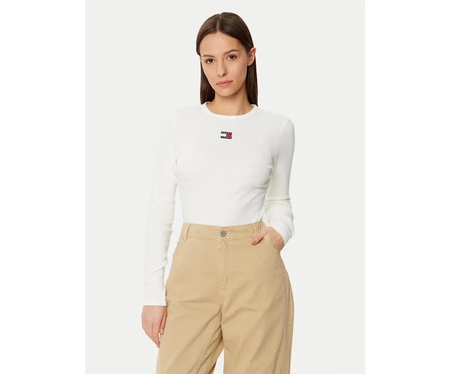 obrazek 1 Tommy Jeans Bluzka DW0DW20178 Biały Slim Fit