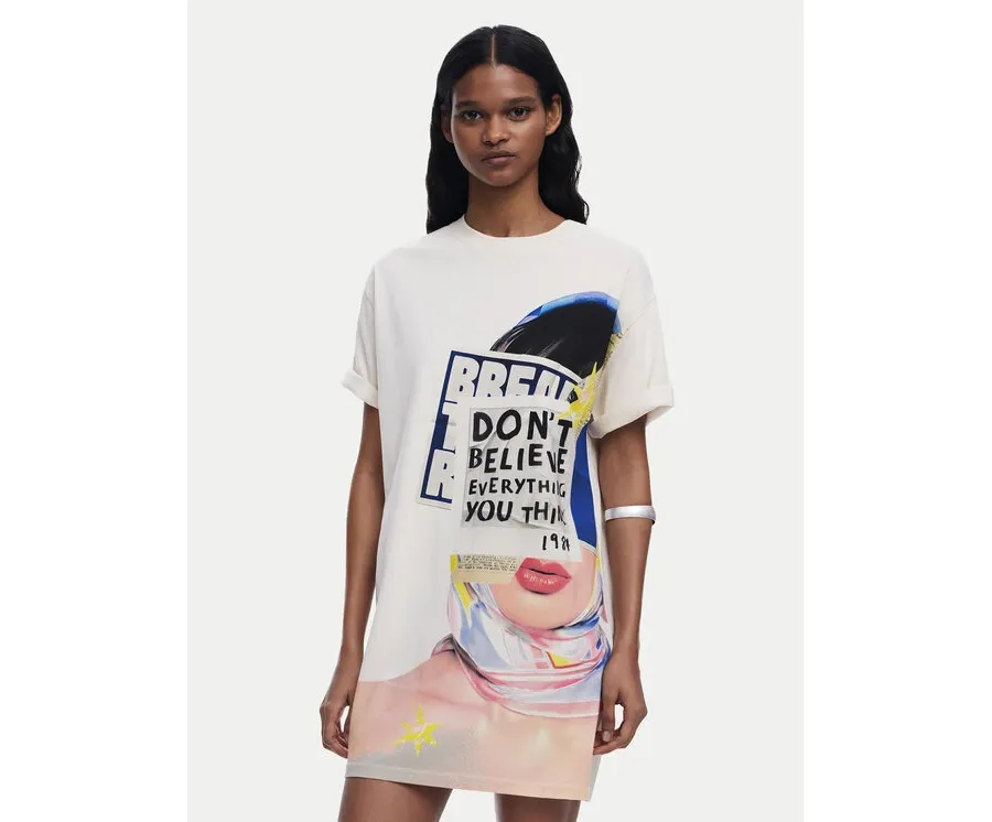 obrazek 1 Desigual Sukienka codzienna Berlin 25SWVK20 Beżowy Regular Fit
