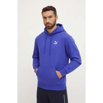 Zdjęcie Puma bluza Classics męska kolor fioletowy z kapturem z nadrukiem 535596
