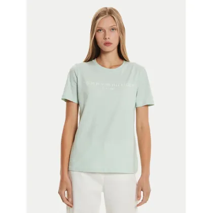 Zdjęcie Tommy Hilfiger T-Shirt Logo WW0WW40276 Zielony Regular Fit