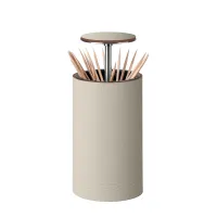 Picture Vanilla-colored leather toothpick holder