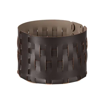Zdjęcie Elegancki kosz Bottega-15 Ø20xH12 cm ze skóry w kolorze czekoladowym