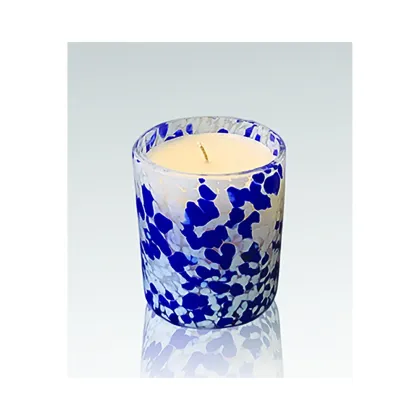 Zdjęcie Niebieska świeca dmuchana ze szkła Murano o zapachu wanilii