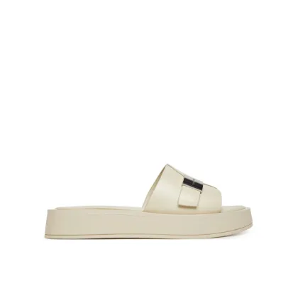 Zdjęcie Calvin Klein Klapki Flatform Slide W/Ck Hw - Lth HW0HW02368 Écru