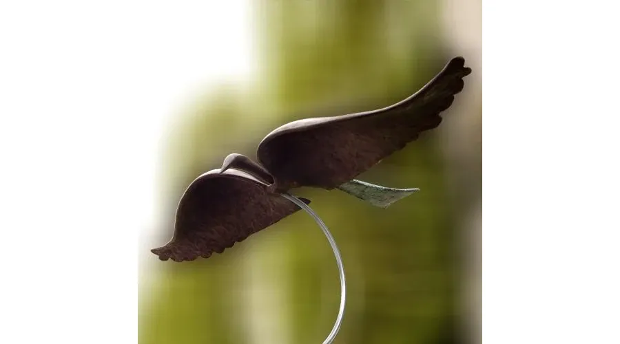 obrazek 2 Wspaniała rzeźba ptaszka z brązu i stali nierdzewnej - do ogrodu