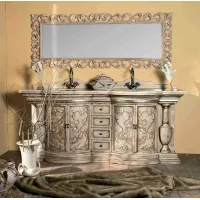 Picture A set of bathroom furniture made of wood - Interiors Italia