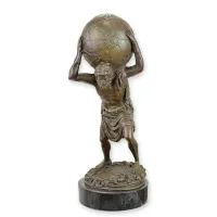Picture A unique sculpture depicting Atlas made of bronze